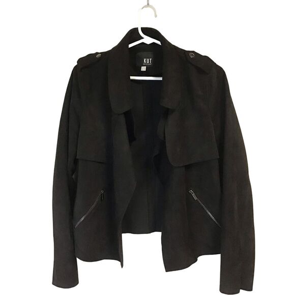 Kut from the Kloth Black Faux Suede Jacket‎ Womens Size Medium - Picture 1 of 4
